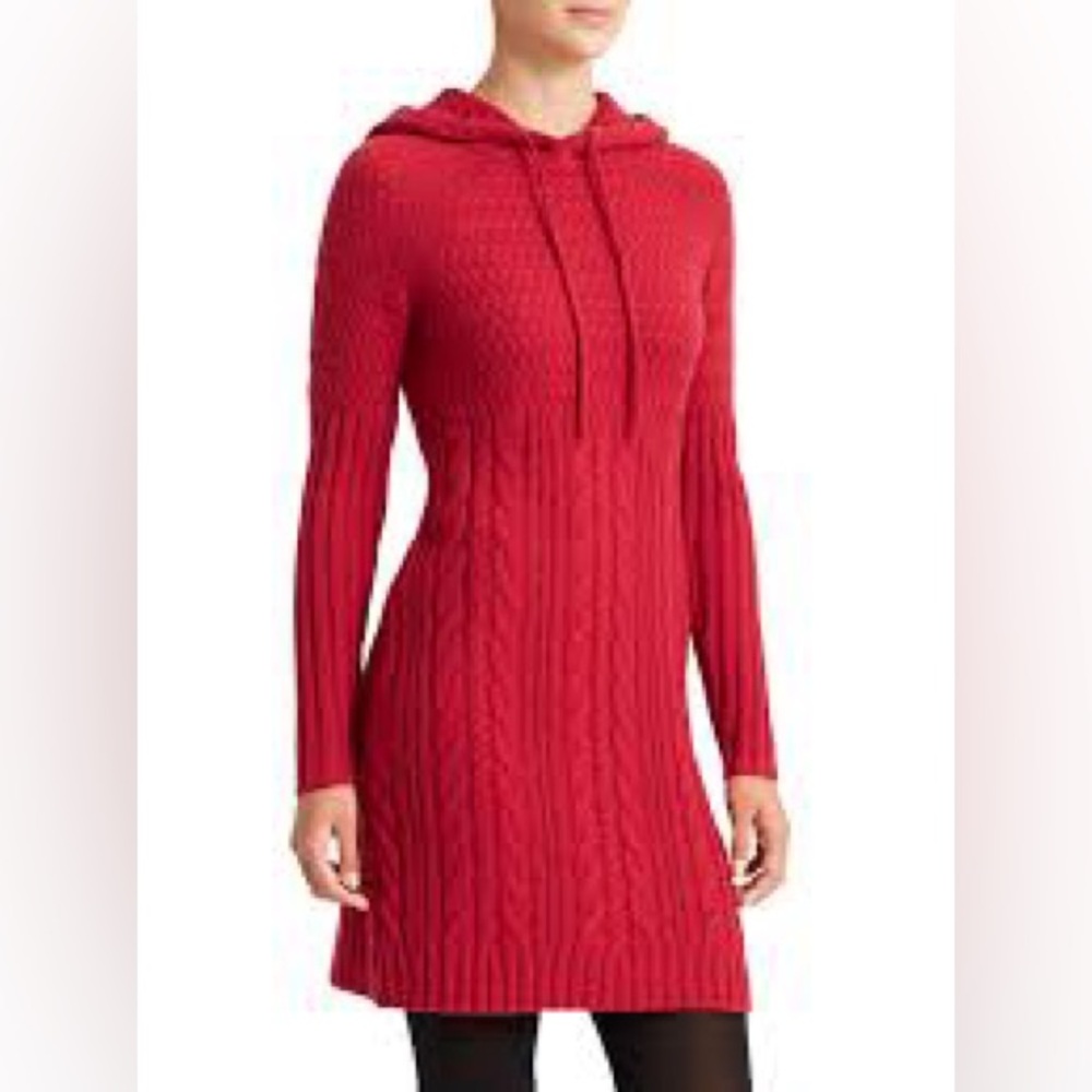 Athleta Coldspell Hoodie Sweater Dress in Red